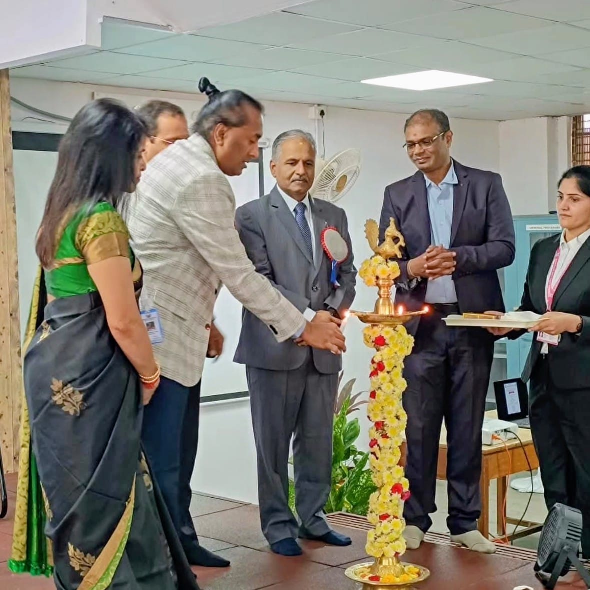 General Secretary of Raghavenddhiraa along with Justice Dinesh Kumar inaugurating a legal conference